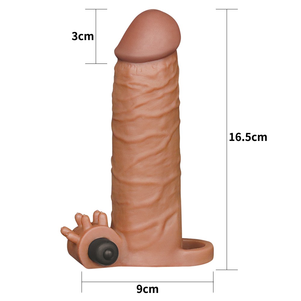 Pleasure X-Tender Vibrating Penis Sleeve #1 - Brown | ViPstore.hu - Erotika webáruház #5 - EAN 6970260909884 | SKU LVTOY00851
