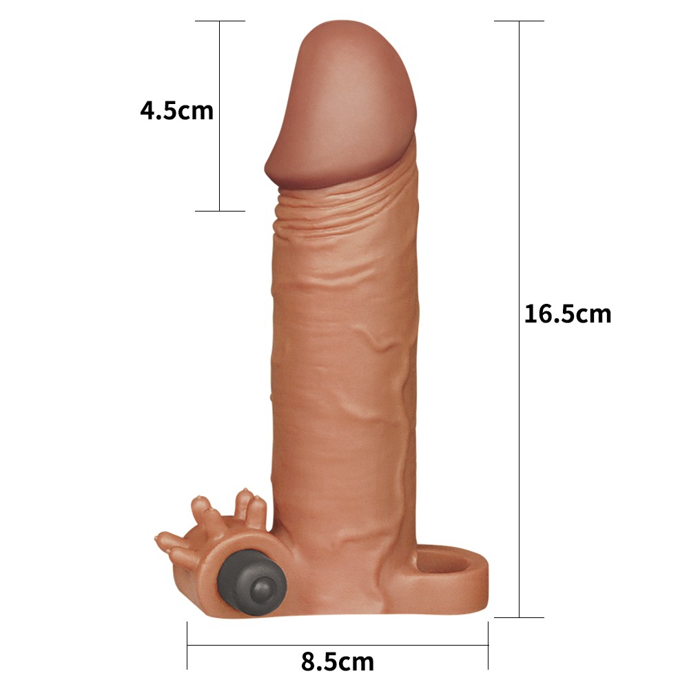 Pleasure X-Tender Vibrating Penis Sleeve #2 - Brown | ViPstore.hu - Erotika webáruház #5 - EAN 6970260909983 | SKU LVTOY00852