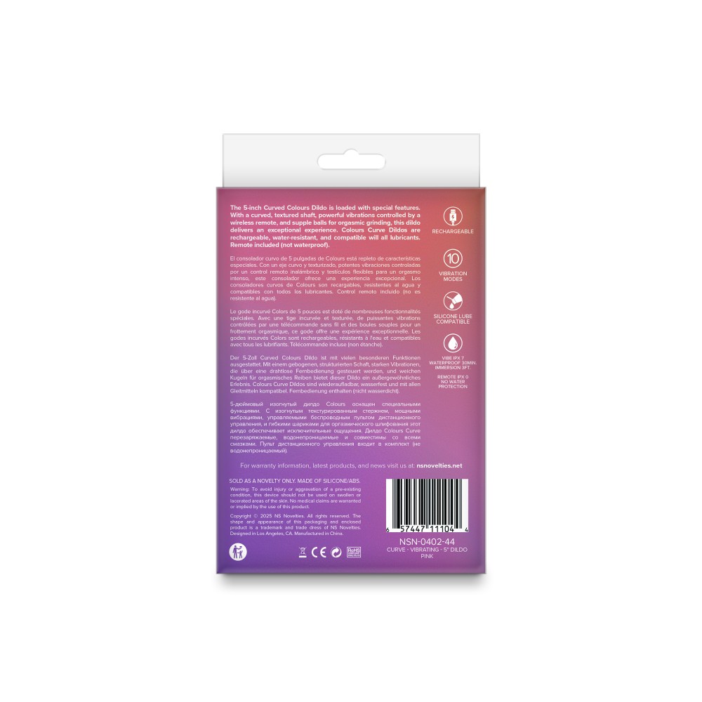 Colours - Curve - Vibrating - 5" Dildo - Pink | ViPstore.hu - Erotika webáruház #3 - EAN 657447111044 | SKU NSTOYS1233