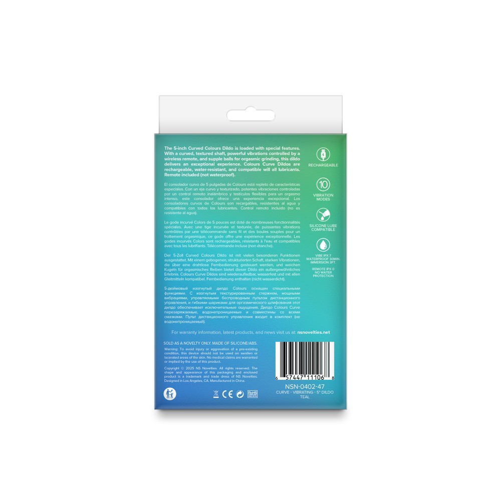 Colours - Curve - Vibrating - 5" Dildo - Teal | ViPstore.hu - Erotika webáruház #3 - EAN 657447111068 | SKU NSTOYS1235