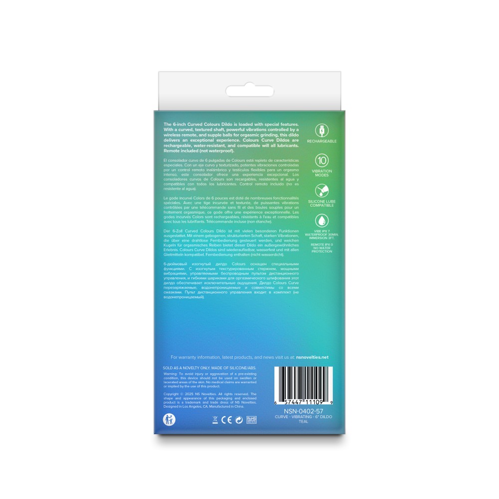Colours - Curve - Vibrating - 6" Dildo - Teal | ViPstore.hu - Erotika webáruház #3 - EAN 657447111099 | SKU NSTOYS1238