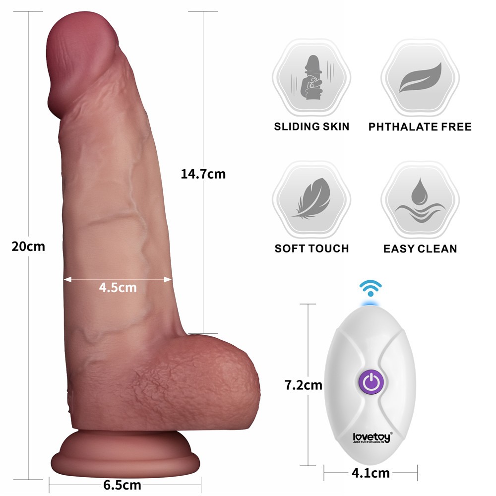 8" Vibrating Sliding Skin Pro II Silicone Dong | ViPstore.hu - Erotika webáruház #4 - EAN 6942063402688 | SKU LVTOY00856