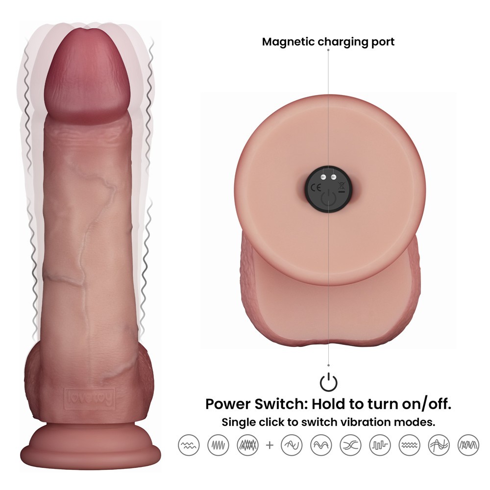 8" Vibrating Sliding Skin Pro II Silicone Dong | ViPstore.hu - Erotika webáruház #8 - EAN 6942063402688 | SKU LVTOY00856