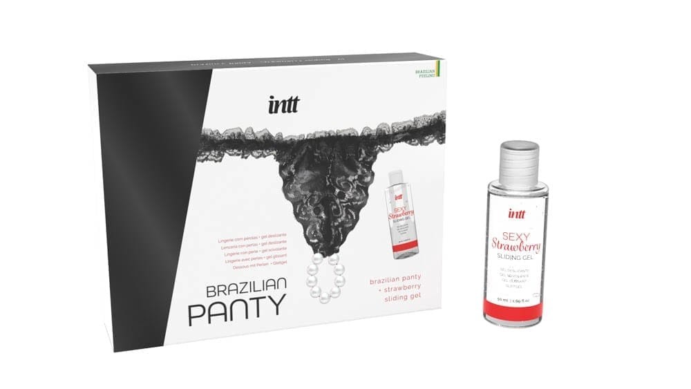 BLACK BRAZILIAN PANTY + SLINDING GEL | ViPstore.hu - Erotika webáruház #1 - EAN 5600781416127 | SKU INTT000035