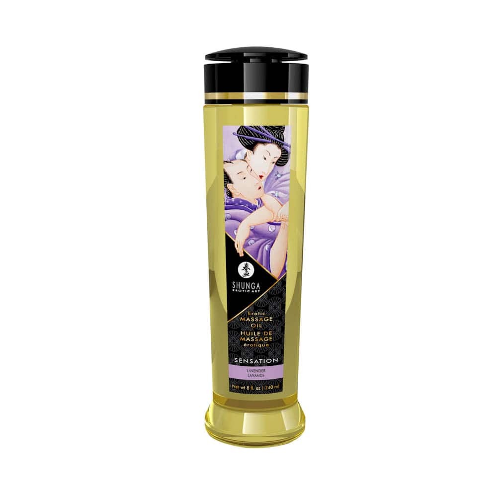 EROTIC MASSAGE OIL 240 ml / 8 oz LAVENDER | ViPstore.hu - Erotika webáruház #1 - EAN 697309012065 | SKU SHUNGA0195