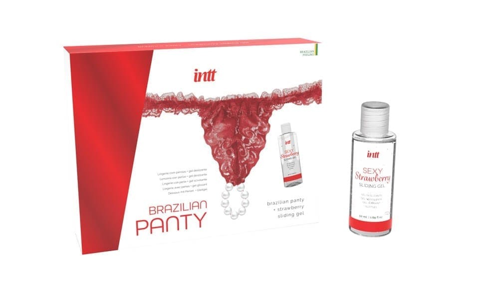 RED BRAZILIAN PANTY + SLINDING GEL | ViPstore.hu - Erotika webáruház #1 - EAN 5600781416110 | SKU INTT000036