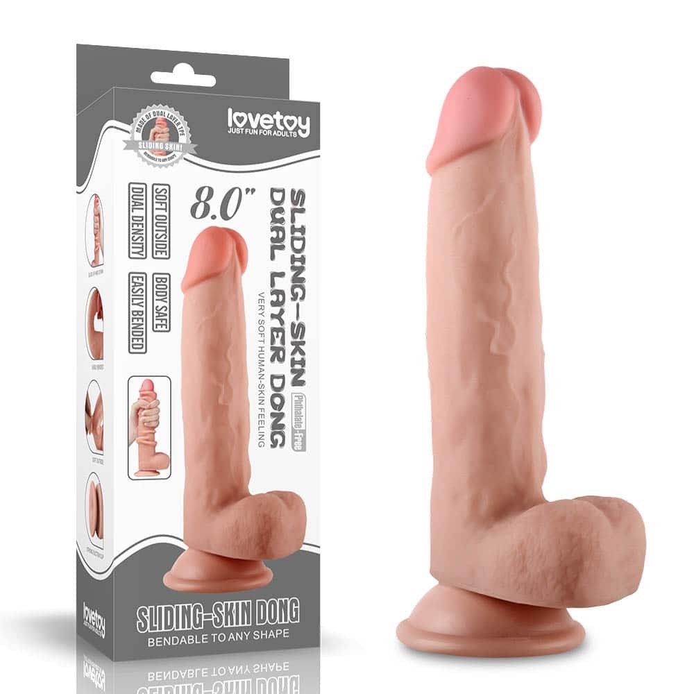 8'' Sliding Skin Dual Layer Dong | ViPstore.hu - Erotika webáruház #1 - EAN 6970260906340 | SKU LVTOY00290