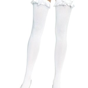 726010 NYLON OTK W/RUFFLE BOW O/S WHT | ViPstore.hu - Erotika webáruház #1 - EAN 714718005980 | SKU LEGAV00040