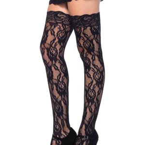 729762 LACE THI HI W/LACE TOP O/S BLK | ViPstore.hu - Erotika webáruház #1 - EAN 714718017150 | SKU LEGAV00120