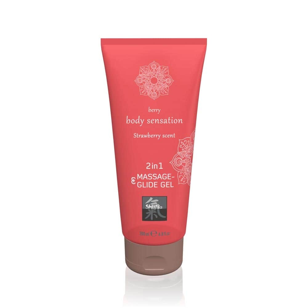 Massage- & Glide Gel 2 in 1 - Strawberry scent 200ml | ViPstore.hu - Erotika webáruház #1 - EAN 4042342004991 | SKU HOT0067071