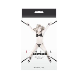 Sinful Black Bed Restraint Straps | ViPstore.hu - Erotika webáruház #1 - EAN 657447093708 | SKU NSTOYS0319