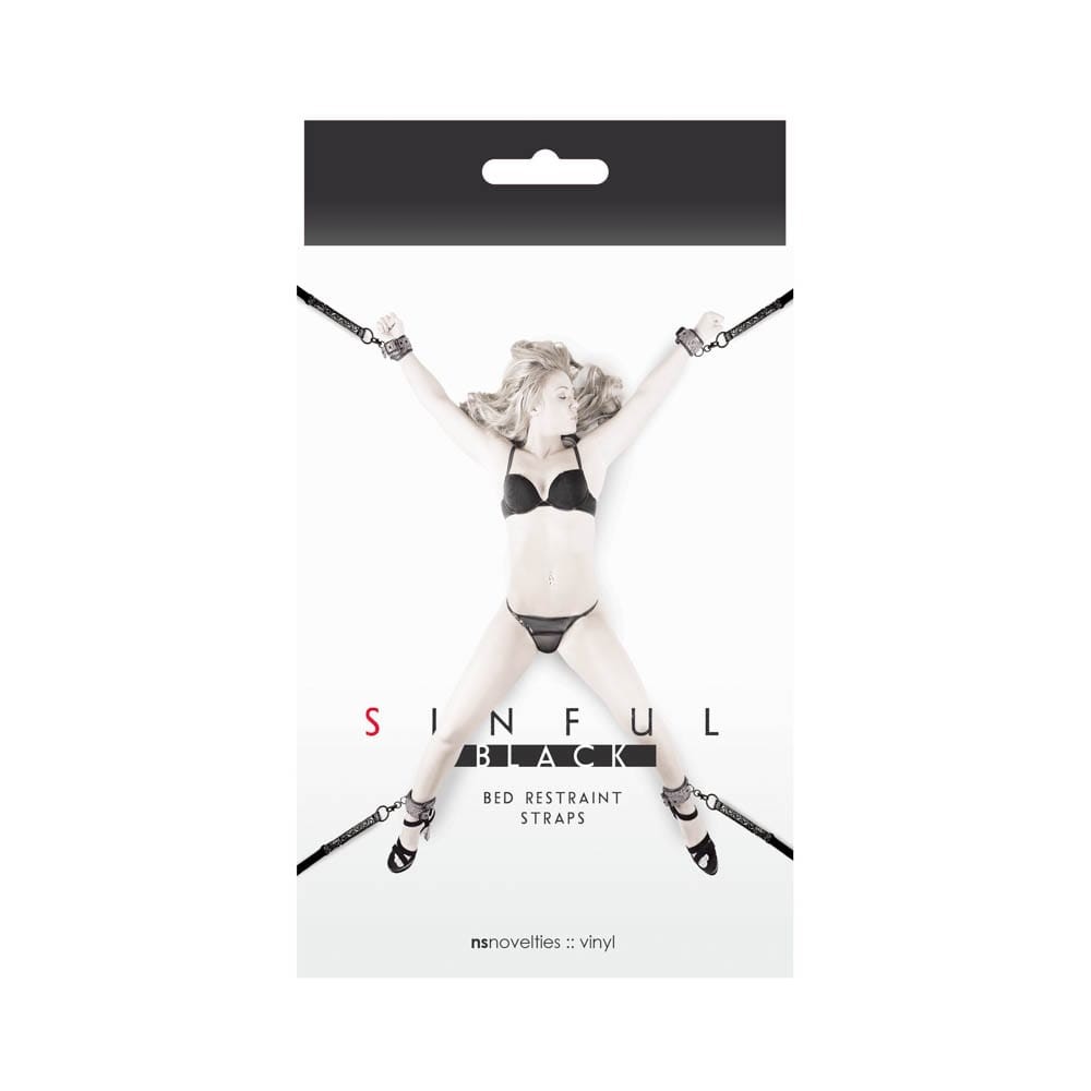 Sinful Black Bed Restraint Straps | ViPstore.hu - Erotika webáruház #1 - EAN 657447093708 | SKU NSTOYS0319