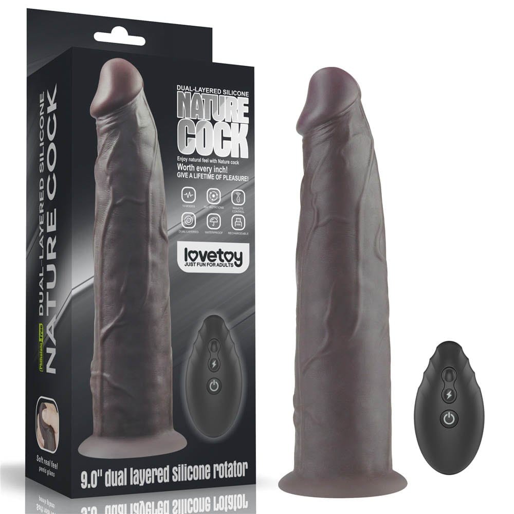 9'' Dual Layered Silicone Rotator Brown | ViPstore.hu - Erotika webáruház #1 - EAN 6970260900645 | SKU LVTOY00634