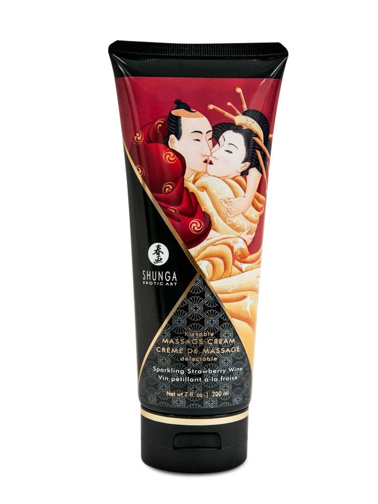 Kissable Massage Cream Sparkling Strawberry Wine 200 ml | ViPstore.hu - Erotika webáruház #1 - EAN 697309041089 | SKU SHUNGA0133