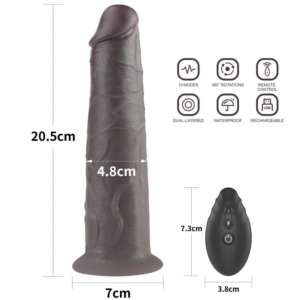 8'' Dual Layered Silicone Rotator Brown | ViPstore.hu - Erotika webáruház #2 - EAN 6970260900591 | SKU LVTOY00633