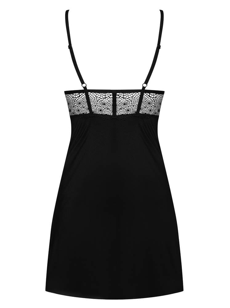Sharlotte chemise & thong black S/M | ViPstore.hu - Erotika webáruház #6 - EAN 5901688230923 | SKU OBSES01498