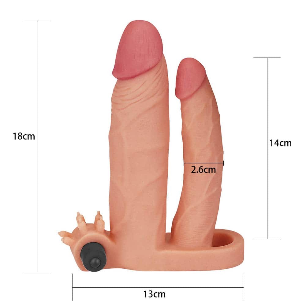 Add 1" Vibrating Double Penis Sleeve | ViPstore.hu - Erotika webáruház #4 - EAN 6970260909006 | SKU LVTOY00410