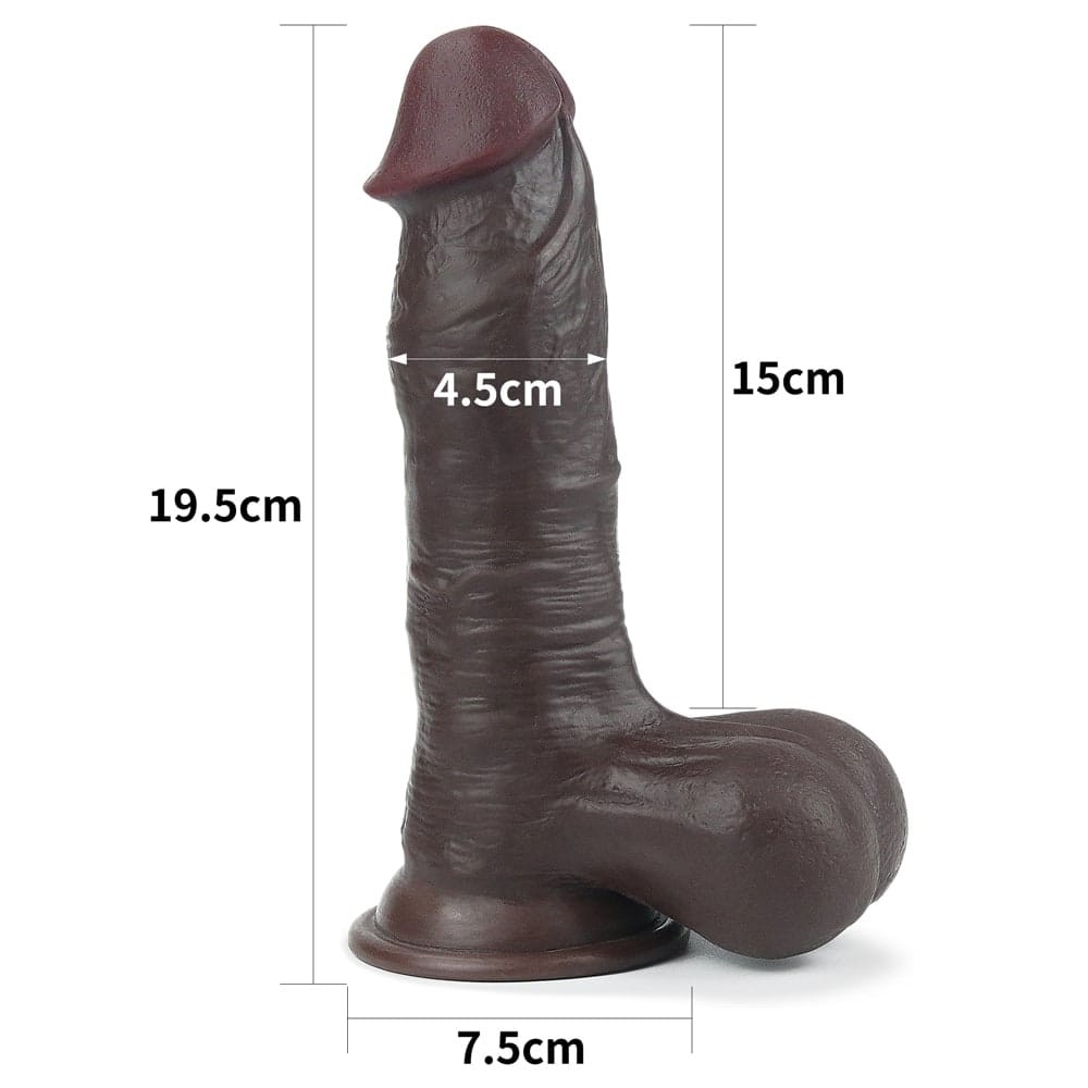 7.8'' Sliding Skin Dual Layer Dong Brown | ViPstore.hu - Erotika webáruház #6 - EAN 6970260909426 | SKU LVTOY00512