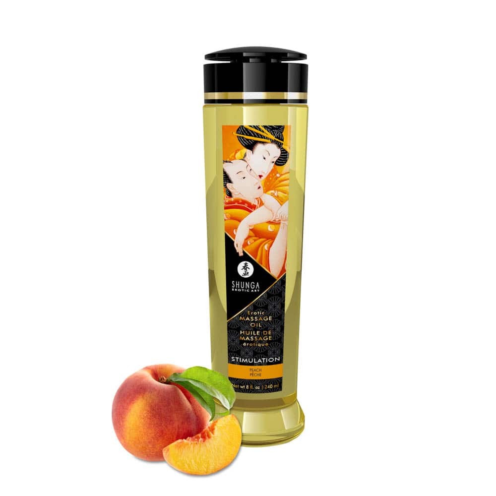 EROTIC MASSAGE OIL 240 ml / 8 oz PEACH | ViPstore.hu - Erotika webáruház #2 - EAN 697309012034 | SKU SHUNGA0194