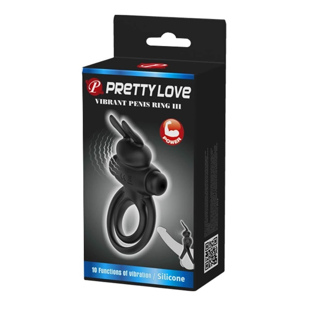 Pretty Love Vibrant Penis Ring 3 Black | ViPstore.hu - Erotika webáruház #1 - EAN 6959532324082 | SKU DEBRA01392