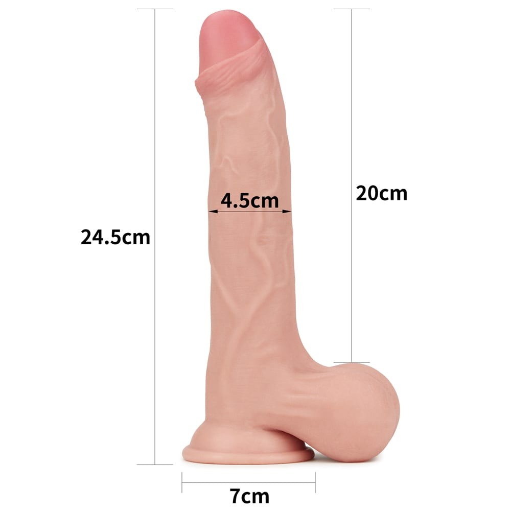 9.5'' Sliding Skin Dual Layer Dong - Whole Testicle | ViPstore.hu - Erotika webáruház #10 - EAN 6970260906470 | SKU LVTOY00528