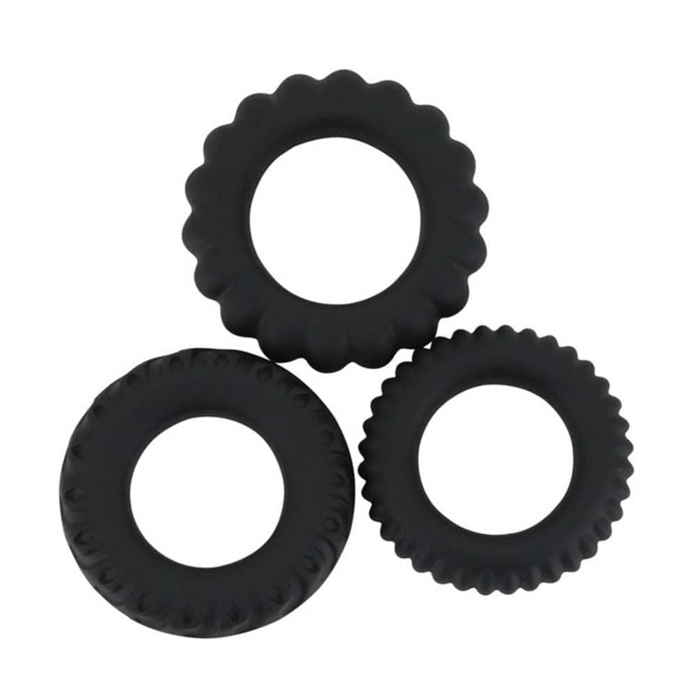 Titan 3 in 1 Silicone Rings Black | ViPstore.hu - Erotika webáruház #3 - EAN 6959532316650 | SKU DEBRA00960