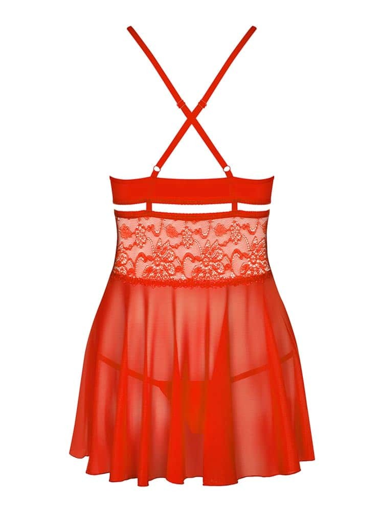 838-BAB-3 babydoll & thong red S/M | ViPstore.hu - Erotika webáruház #4 - EAN 5901688216620 | SKU OBSES00155