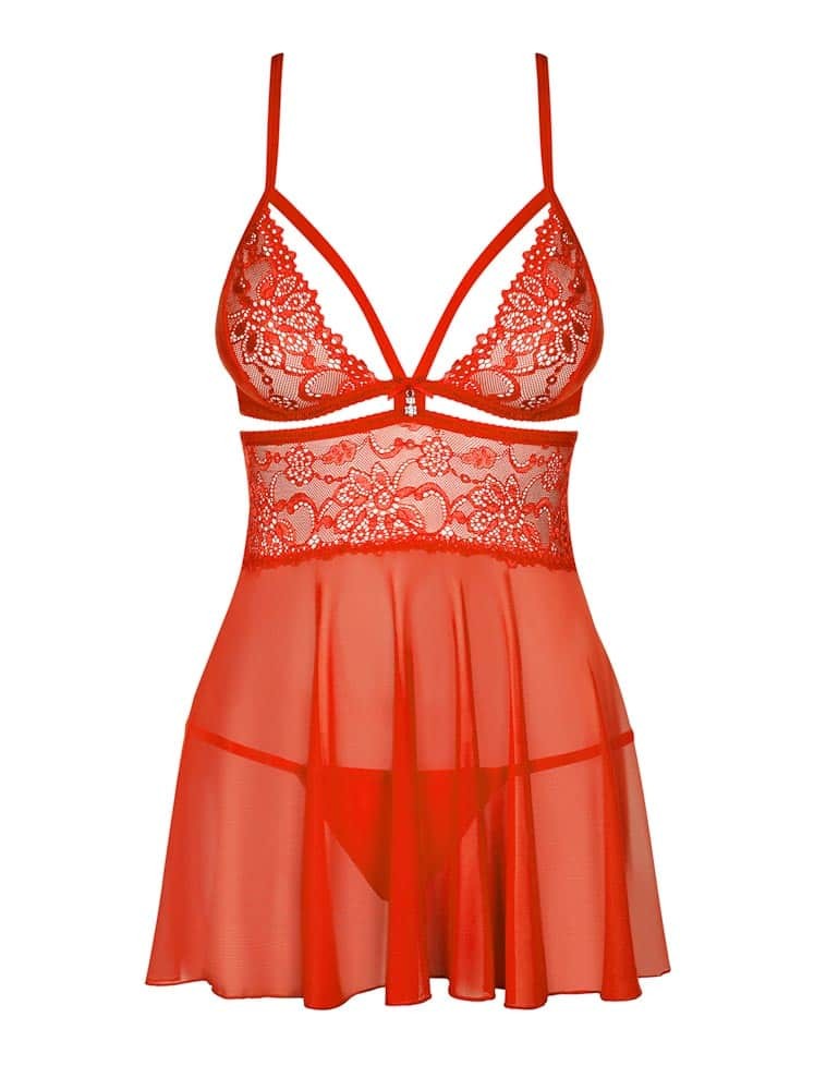 838-BAB-3 babydoll & thong red S/M | ViPstore.hu - Erotika webáruház #3 - EAN 5901688216620 | SKU OBSES00155