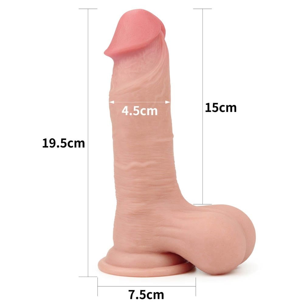 7.8'' Sliding Skin Dual Layer Dong - Whole Testicle | ViPstore.hu - Erotika webáruház #8 - EAN 6970260906371 | SKU LVTOY00447