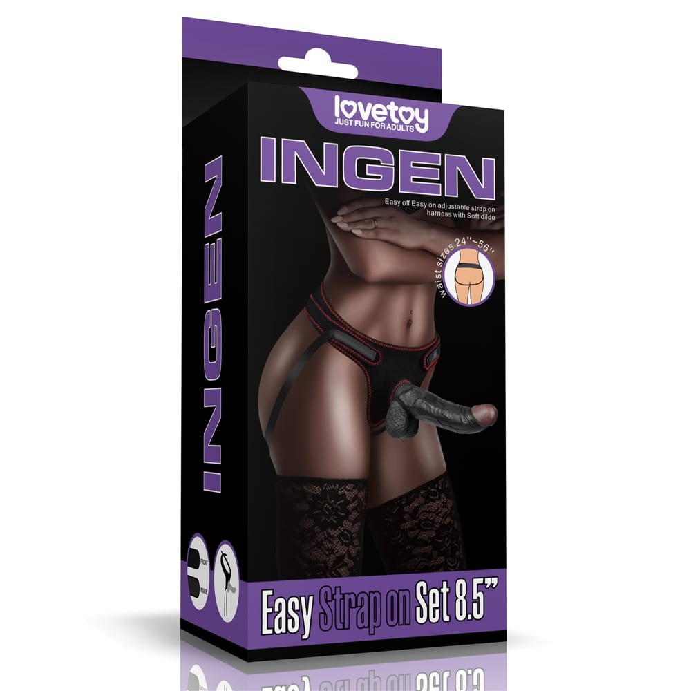 Easy Strapon Set 8.5" Black | ViPstore.hu - Erotika webáruház #1 - EAN 6970260903936 | SKU LVTOY00674