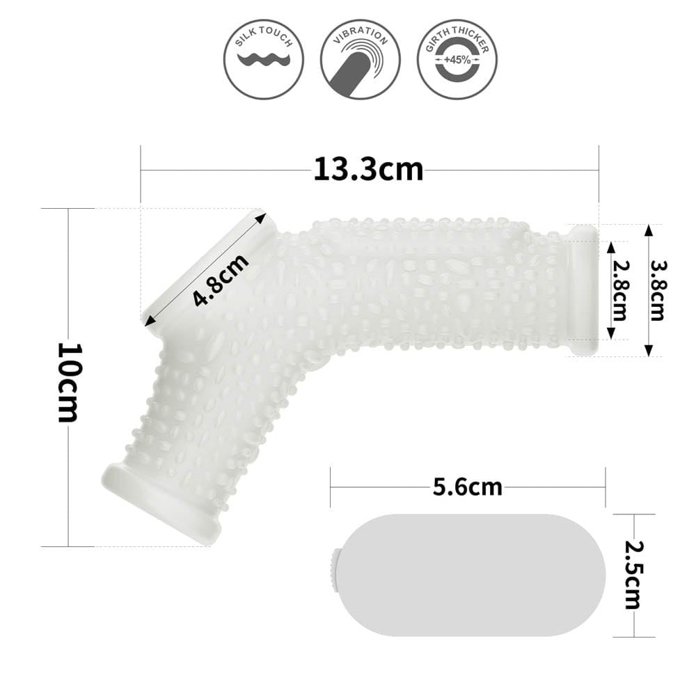 Vibrating Drip Knights Ring with Scrotum Sleeve (White) | ViPstore.hu - Erotika webáruház #8 - EAN 6970260900508 | SKU LVTOY00640