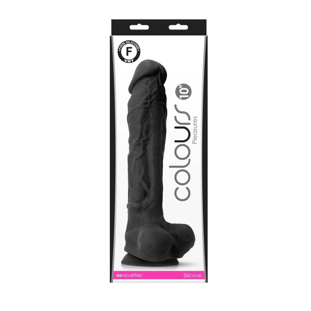 Colours - Pleasures - 10" Dildo - Black | ViPstore.hu - Erotika webáruház #1 - EAN 657447104138 | SKU NSTOYS0860