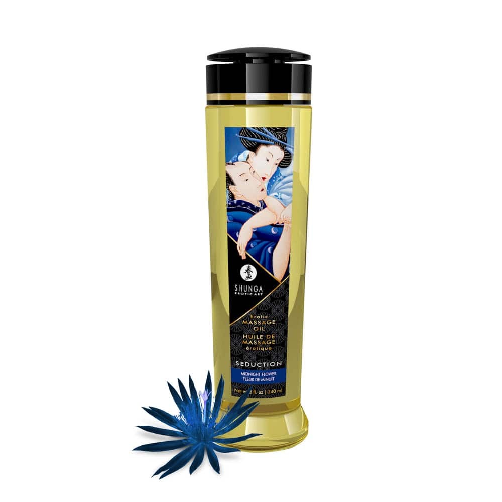 EROTIC MASSAGE OIL 240 ml / 8 oz MIDNIGHT FLOWER | ViPstore.hu - Erotika webáruház #2 - EAN 697309012195 | SKU SHUNGA0201