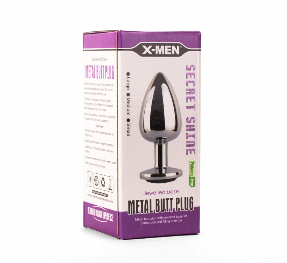 X-MEN Secret Shade Metal Butt Plug Black S | ViPstore.hu - Erotika webáruház #2 - EAN 5999560515817 | SKU XMEN000125