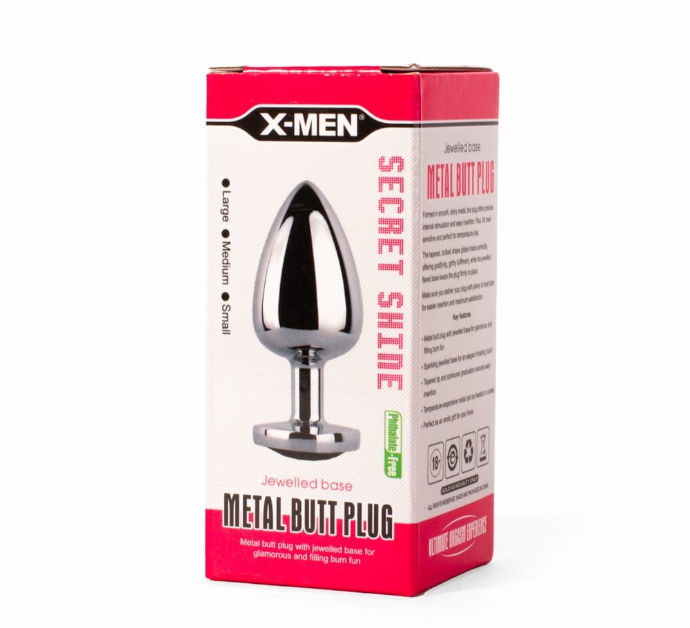 X-MEN Secret Shade Metal Butt Plug Red S | ViPstore.hu - Erotika webáruház #2 - EAN 5999560515879 | SKU XMEN000127
