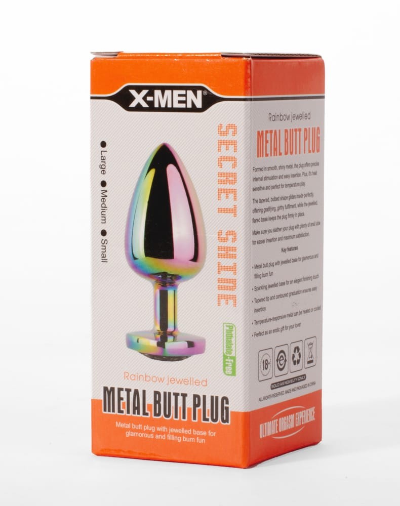 X-MEN Secret Shine Metal Butt Plug Rainbowheart S | ViPstore.hu - Erotika webáruház #2 - EAN 5999560515961 | SKU XMEN000130