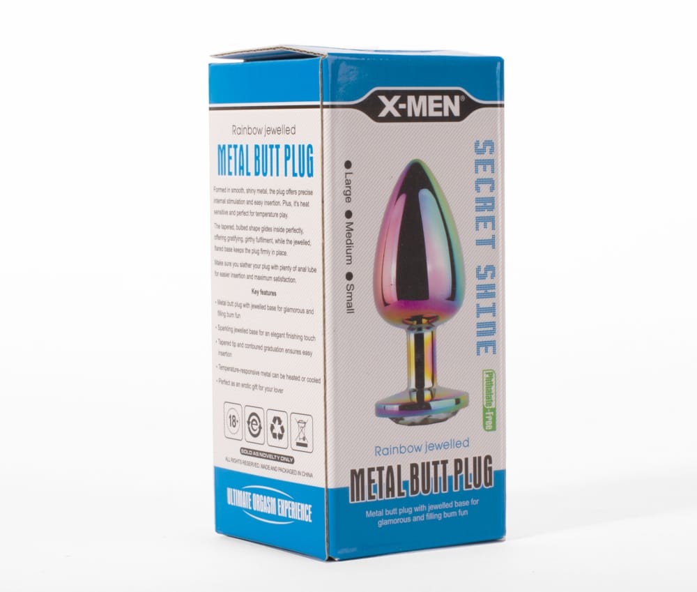 X-MEN Secret Shine Metal Butt Plug Rainbow M | ViPstore.hu - Erotika webáruház #2 - EAN 5999560515947 | SKU XMEN000137