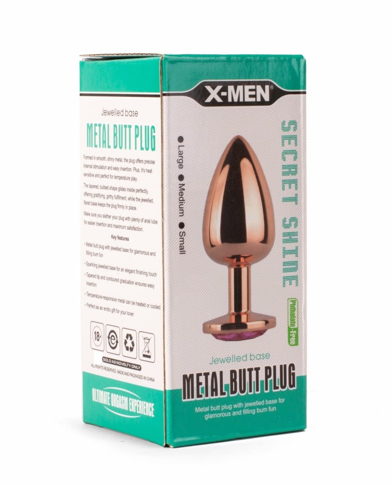 X-MEN Secret Shade Metal Butt Plug Rose L | ViPstore.hu - Erotika webáruház #2 - EAN 5999560515862 | SKU XMEN000142