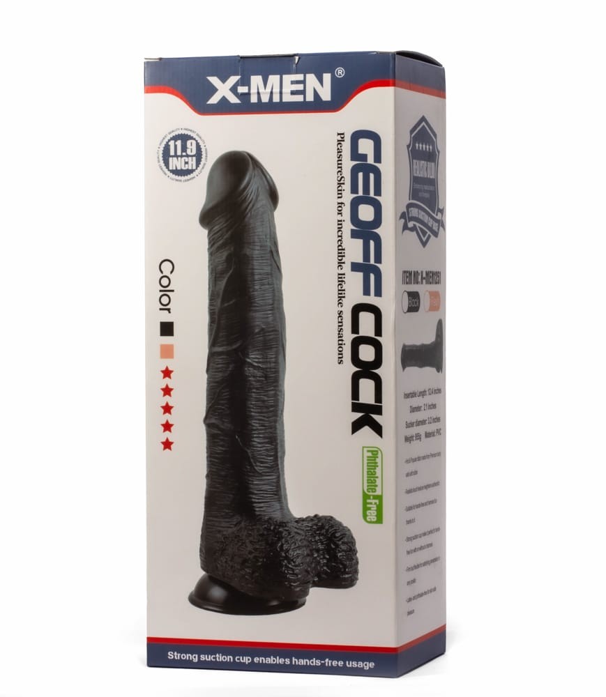 X-MEN Geoff 11.9" Cock Black | ViPstore.hu - Erotika webáruház #1 - EAN 5999560516623 | SKU XMEN000224