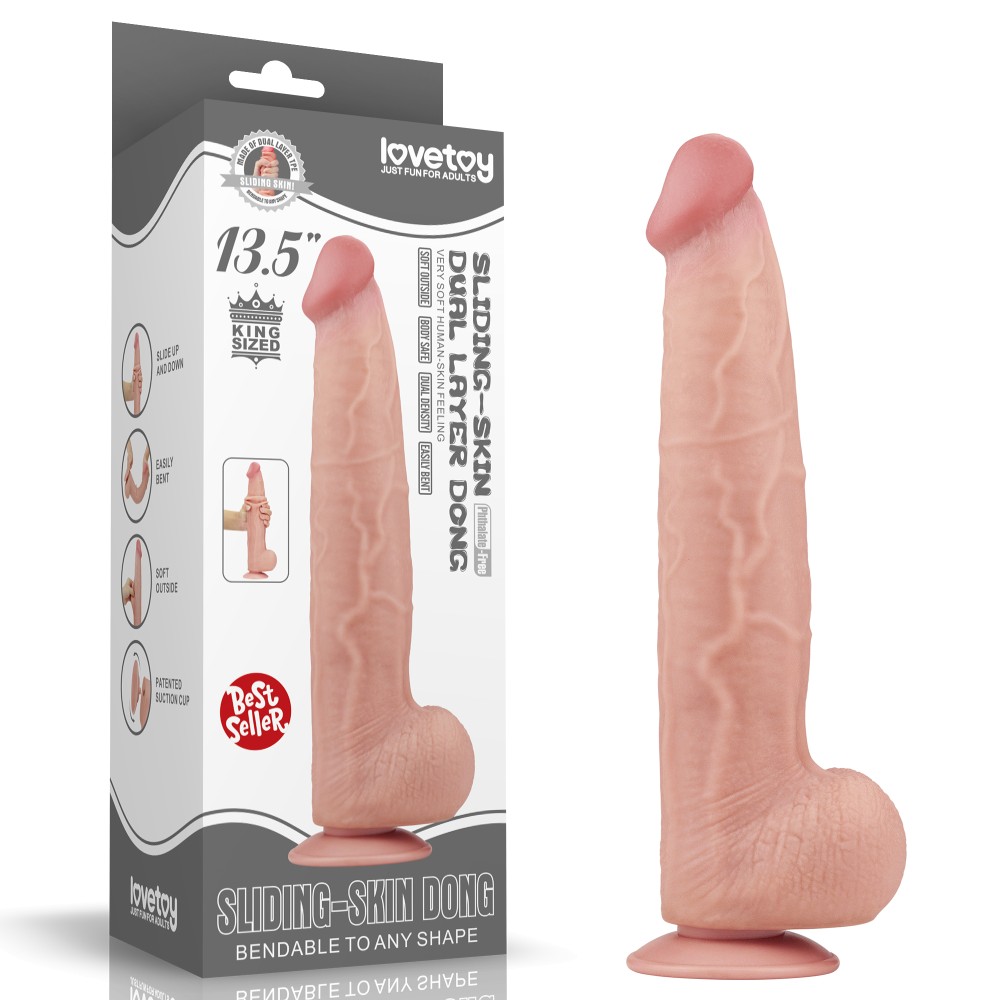13.5'' King Sized Sliding Skin Dual Layer Dong | ViPstore.hu - Erotika webáruház #1 - EAN 6970260906609 | SKU LVTOY00682