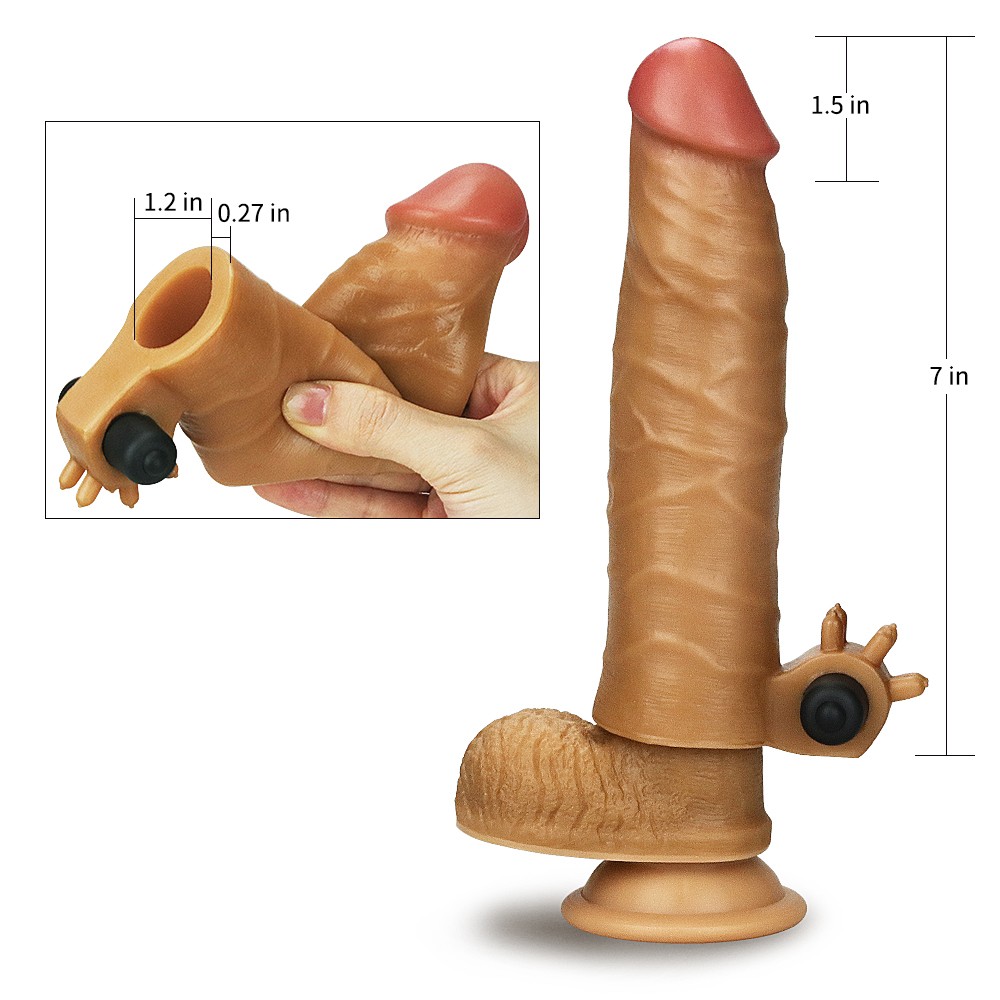 Add 1.5" Vibrating Silicone Extender Brown_B15O50_1 | ViPstore.hu - Erotika webáruház #3 - EAN 6970260907095 | SKU LVTOY00699