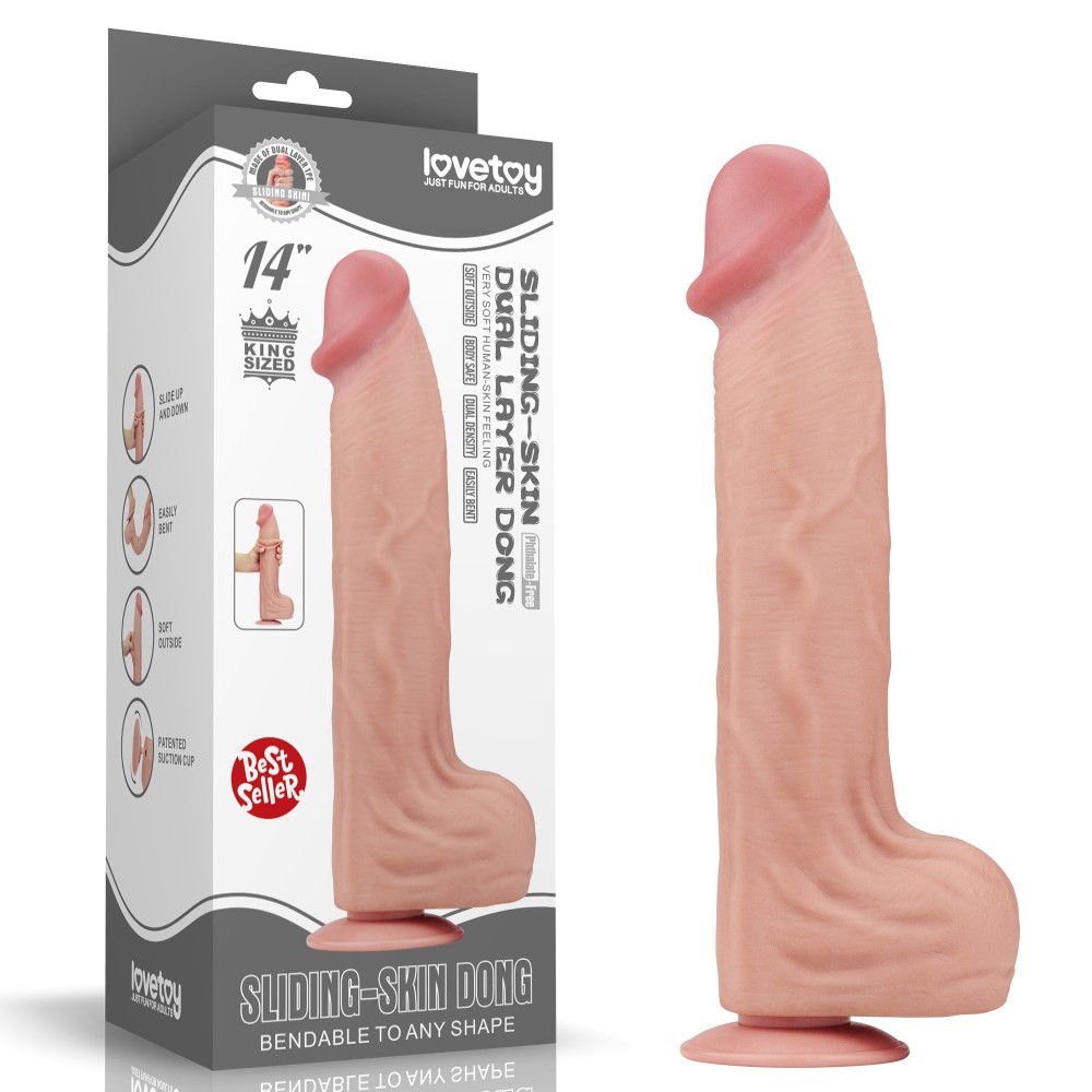 14'' King Sized Sliding Skin Dual Layer Dong | ViPstore.hu - Erotika webáruház #1 - EAN 6970260906616 | SKU LVTOY00683