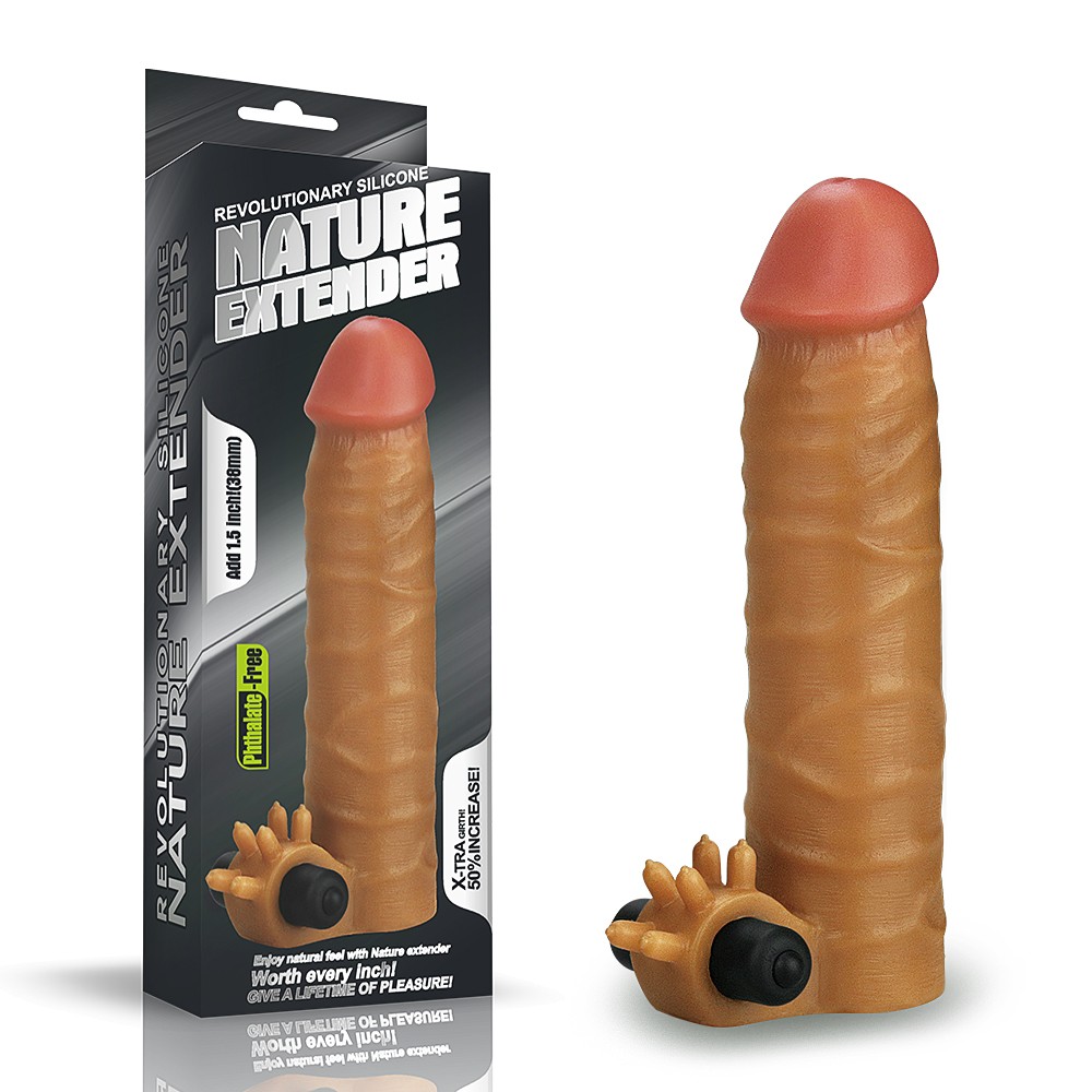 Add 1.5" Vibrating Silicone Extender Brown_B15O50_1 | ViPstore.hu - Erotika webáruház #1 - EAN 6970260907095 | SKU LVTOY00699