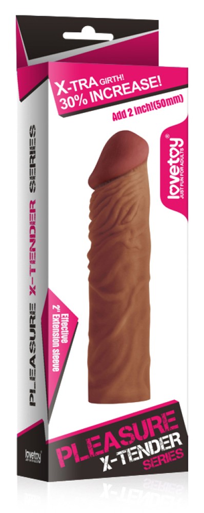 Pleasure X-Tender Penis Sleeve Brown 3 | ViPstore.hu - Erotika webáruház #1 - EAN 6970260909822 | SKU LVTOY00156