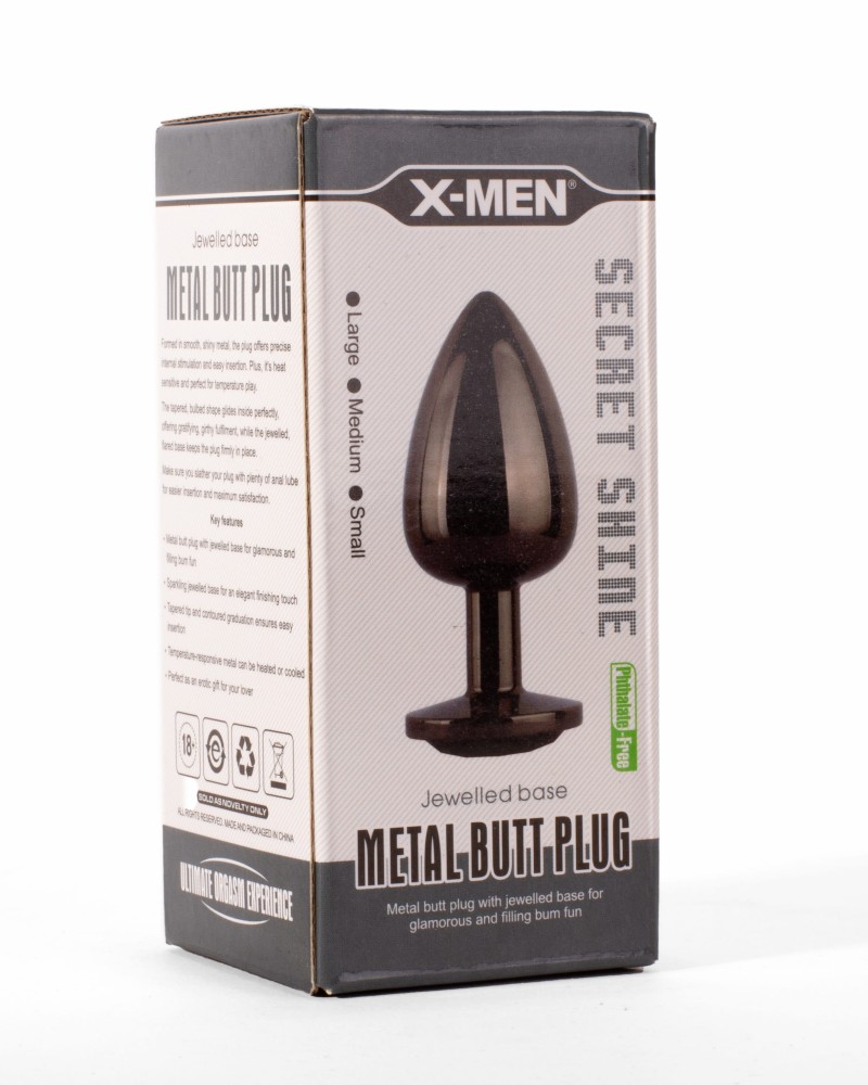 X-MEN Secret Shine Metal Butt Plug Gun Colour M | ViPstore.hu - Erotika webáruház #2 - EAN 5999560515794 | SKU XMEN000132