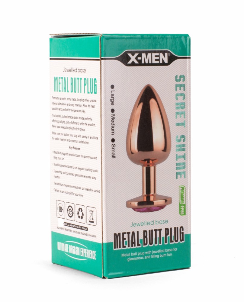 X-MEN Secret Shade Metal Butt Plug Rose M | ViPstore.hu - Erotika webáruház #2 - EAN 5999560515855 | SKU XMEN000134