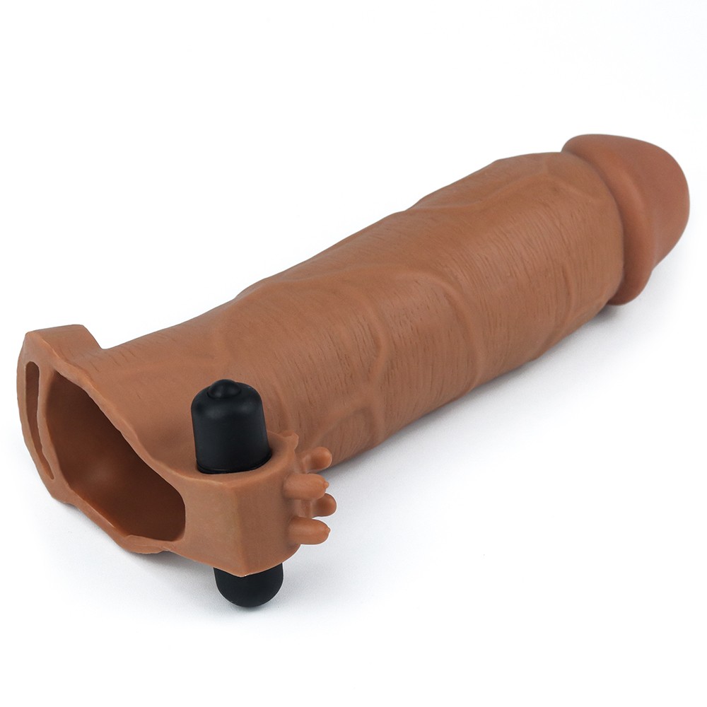 Pleasure X-Tender Vibrating Penis Sleeve #6 Brown | ViPstore.hu - Erotika webáruház #3 - EAN 6970260909907 | SKU LVTOY00711