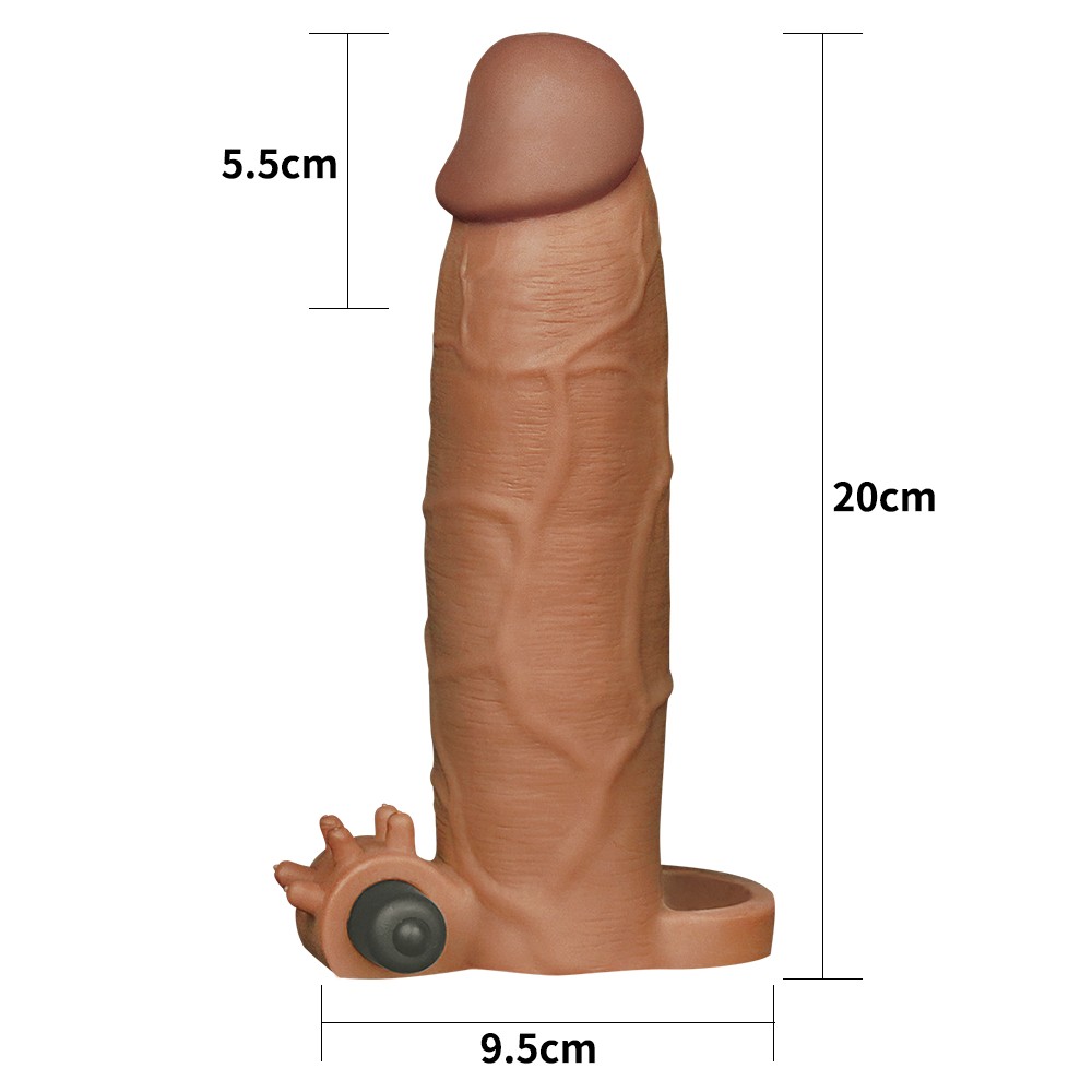 Pleasure X-Tender Vibrating Penis Sleeve #6 Brown | ViPstore.hu - Erotika webáruház #5 - EAN 6970260909907 | SKU LVTOY00711