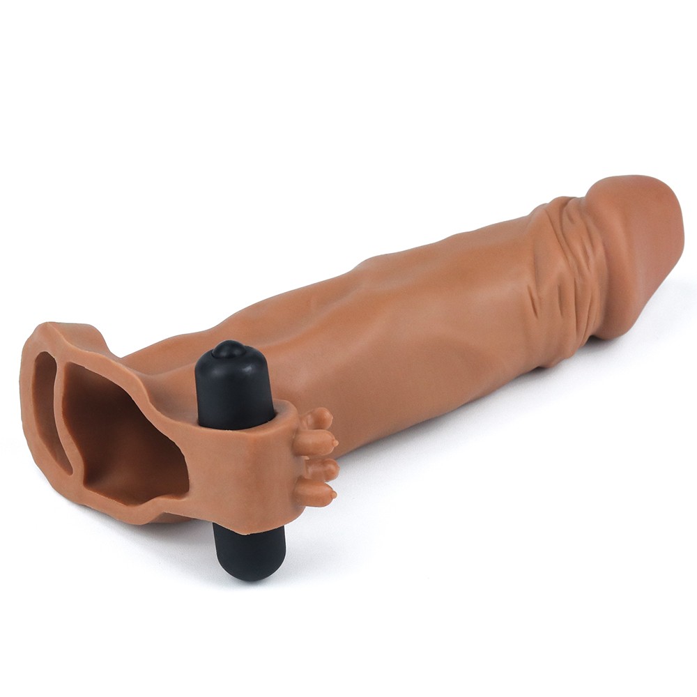 Pleasure X-Tender Vibrating Penis Sleeve #3 brown | ViPstore.hu - Erotika webáruház #4 - EAN 6970260909969 | SKU LVTOY00712