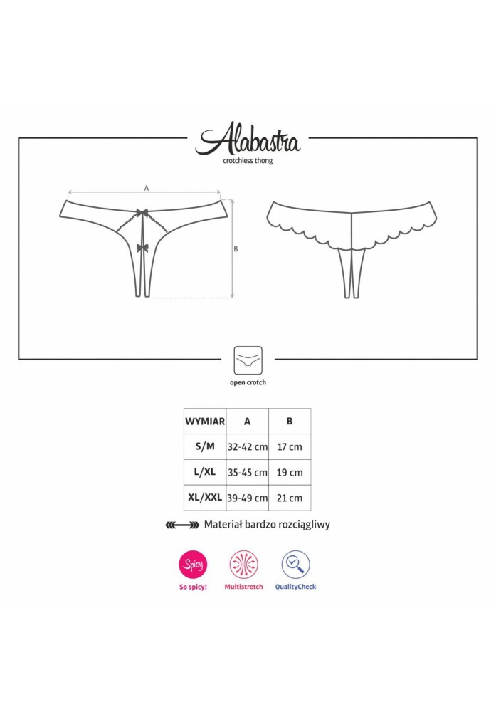 Alabastra crotchless thong S/M | ViPstore.hu - Erotika webáruház #3 - EAN 5901688208991 | SKU OBSES00522
